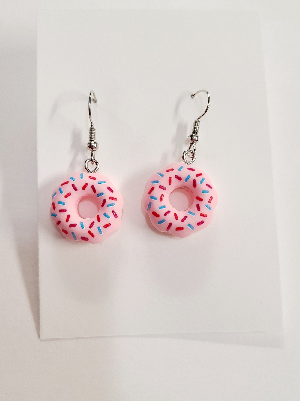Cute Pink Donut Dangle Earrings